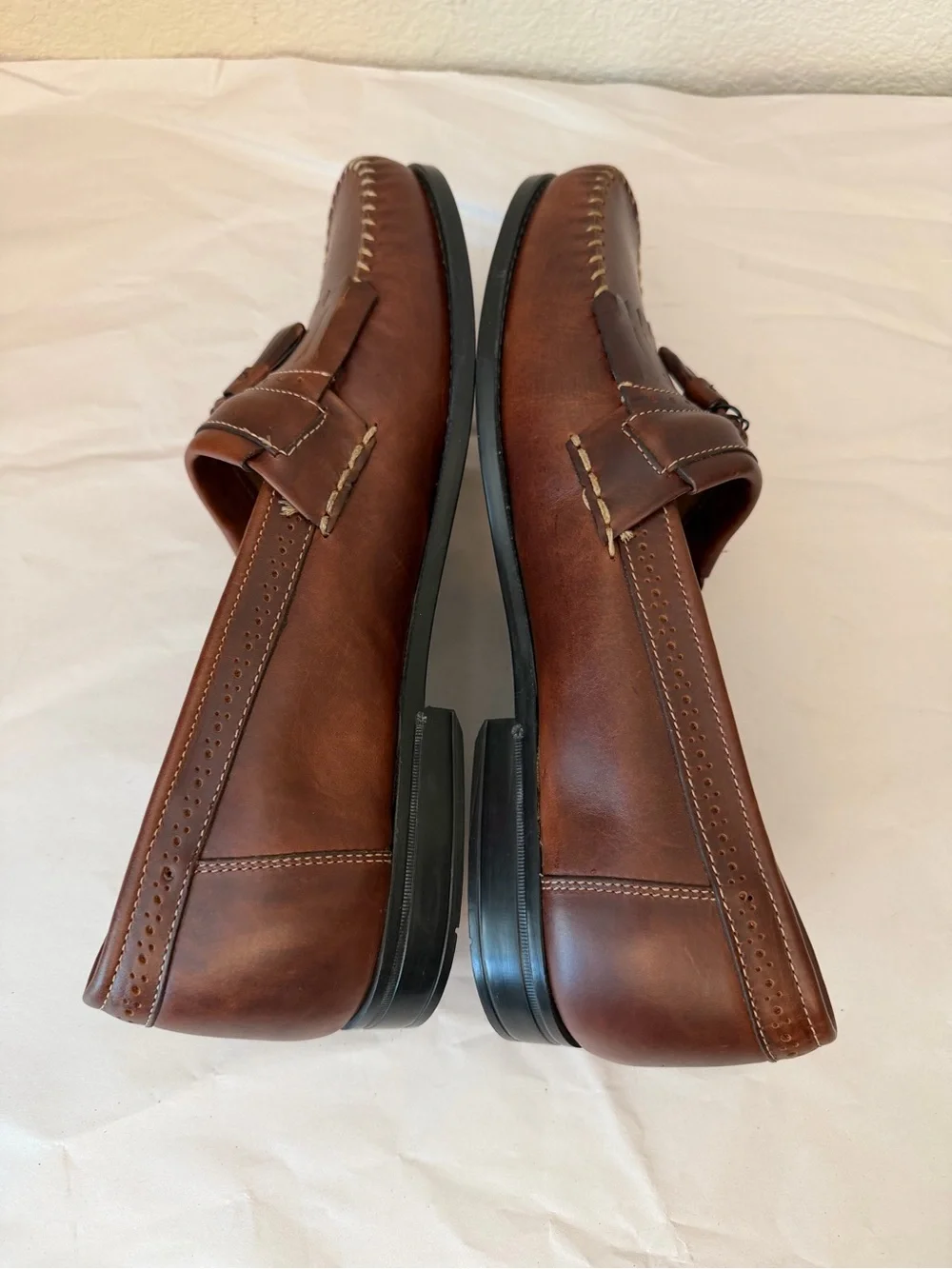 Weejuns Men's Brown Tassel Kiltie Leather Loafers Sz 13D